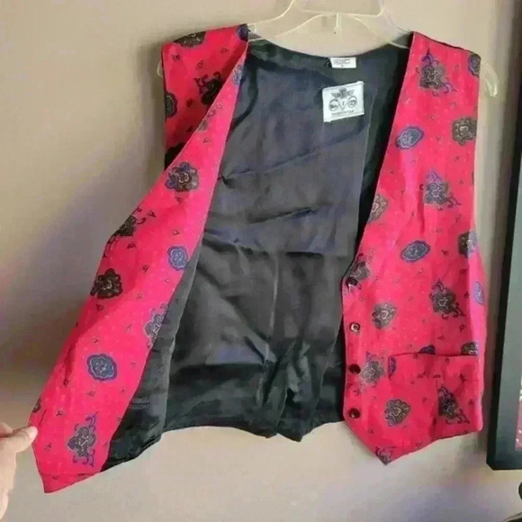 Vintage Sportswear Women's Vest Size Small Red Black Adjustable - Picture 9 of 11